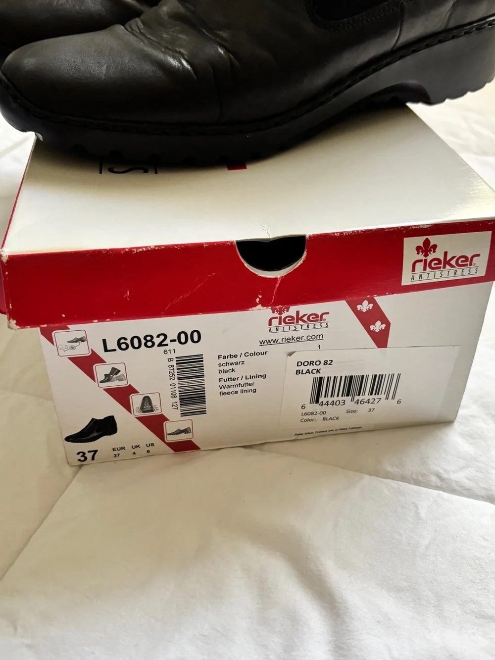 Rieker Black Leather Chukka Boots for Ladies